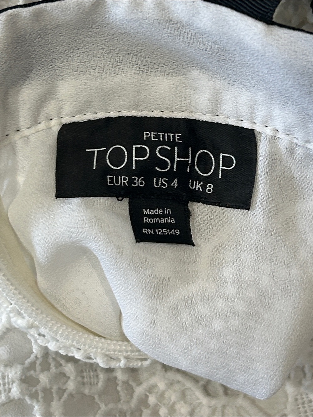 Topshop Petite lace cold shoulder top sz 4 - Picture 9 of 10